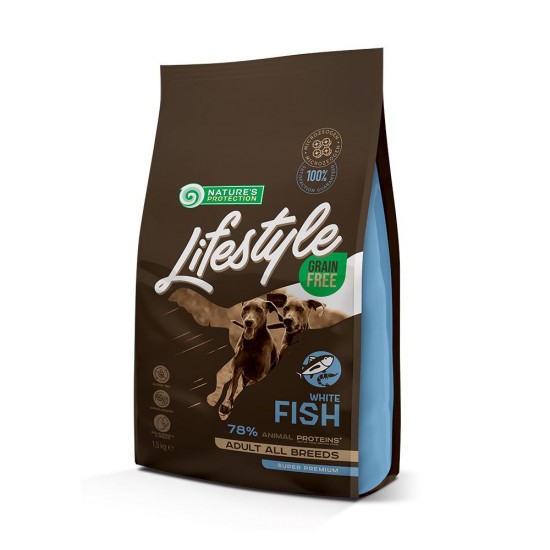 Natures Protection Lifestyle Grain Free White Fish & Krill Adult All breeds 1,5kg 