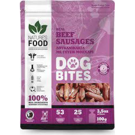 Dogbites sausages beef 100gr